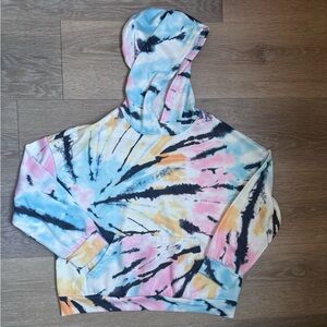SHEIN Cropped Tie-Dye Multi-Color Kids Hoodie Size 10Y
